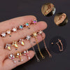 Wholesale Fashion Stainless Steel Inlaid Zircon Flower Piercing Earrings For Women