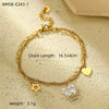 Wholesale Fashion Stainless Steel 18K Gold Electroplated Heart Shaped Sunflower Beaded Pendant Bracelet For Women