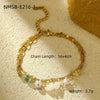 Wholesale Fashion Stainless Steel 18K Gold Electroplated Heart Shaped Sunflower Beaded Pendant Bracelet For Women