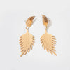 Wholesale Fashion Stainless Steel 14K Gold Plated Double Leaf Earrings