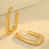 Wholesale Fashion Stainless Steel 18K Gold Plated Geometric Ushaped Women's Ring Earrings