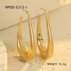 Wholesale Fashion Stainless Steel 18K Gold Plated Geometric Ushaped Women's Ring Earrings