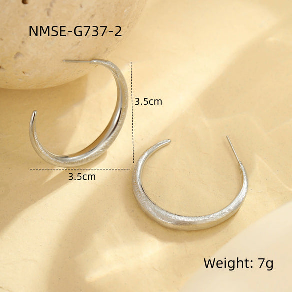 Wholesale Fashion Stainless Steel 18K Gold Plated Geometric Ushaped Women's Ring Earrings
