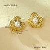 Wholesale Fashion Stainless Steel 18K Gold Plated Petal Pearl Earrings For Women