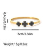 Wholesale Fashion Stainless Steel 18K Goldplated Rhinestone Infinite Symbol Fourleaf Clover Geometric Bracelet Jewelry