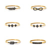Wholesale Fashion Stainless Steel 18K Goldplated Rhinestone Infinite Symbol Fourleaf Clover Geometric Bracelet Jewelry