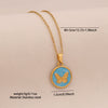 Wholesale Fashion Stainless Steel Multicolor Oil Drop Insect Pattern Butterfly Pendant Necklace For Office Ladies