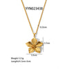 Wholesale Fashion Stainless Steel Necklace With Heart Shaped Love Pendant Light Luxury Style Pvd Furnace Real Gold Electroplated For Women