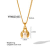 Wholesale Fashion Stainless Steel Necklace With Heart Shaped Love Pendant Light Luxury Style Pvd Furnace Real Gold Electroplated For Women