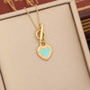 Wholesale Fashion Stainless Steel Necklace With Multi Color Oil Drop Heart Shaped Pendant And Temperament Clavicle Chain