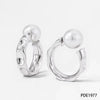 Wholesale Fashion Stainless Steel Pearl Earrings With Geometric Design And Electroplating For Women