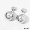 Wholesale Fashion Stainless Steel Pearl Earrings With Geometric Design And Electroplating For Women