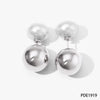 Wholesale Fashion Stainless Steel Pearl Earrings With Geometric Design And Electroplating For Women