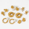 Wholesale Fashion Stainless Steel Pearl Earrings With Geometric Design And Electroplating For Women