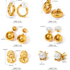 Wholesale Fashion Stainless Steel Pearl Earrings With Geometric Design And Electroplating For Women