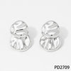 Wholesale Fashion Stainless Steel Pearl Earrings With Geometric Design And Electroplating For Women
