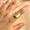 Wholesale Fashion Stainless Steel Ring With Geometric Style And Heart Shape Plated 18K Gold