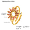 Wholesale Fashion Stainless Steel Sunflower Necklace Bracelet Ring Set With 18K Gold Electroplating