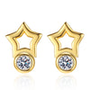 Wholesale Fashion Sterling Silver Fivepointed Star Diamond Earrings With Electroplating For Women