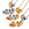 Wholesale Fashion Stud Earrings Titanium Steel Red Peach Heart Geometric Electroplated For Women