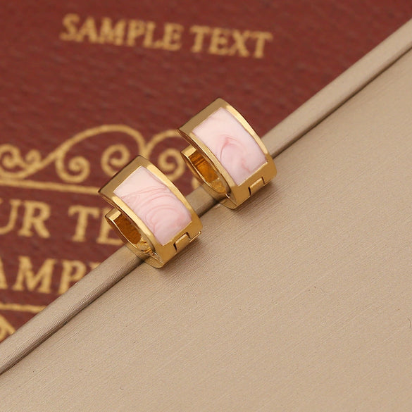 Wholesale Fashion Sweet Multicolor Drop Oil Stainless Steel Earrings For Women