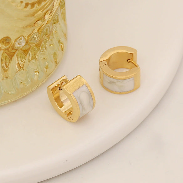 Wholesale Fashion Sweet Multicolor Drop Oil Stainless Steel Earrings For Women