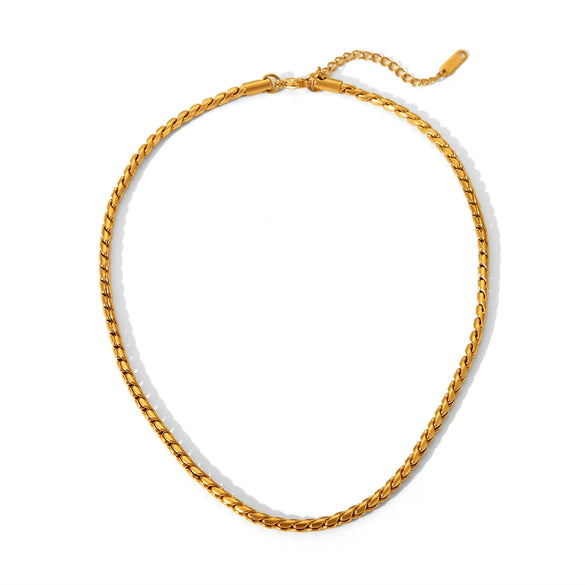 Wholesale Fashion Titanium Steel And Stainless Steel Bracelet And Necklace Set With Twist Chain And S Pattern Pvd Furnace Real Gold Electroplating For Women And Unisex