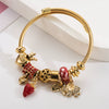 Wholesale Fashion Titanium Steel Bracelet With Diamond Strawberry Elephant Design For Women