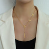 Wholesale Fashion Titanium Steel Electroplated 18K Gold Love Letter Pendant Clavicle Necklace For Women