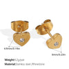 Wholesale Fashion 316L Stainless Steel Heartshaped Ladies Earrings 14K Goldplated