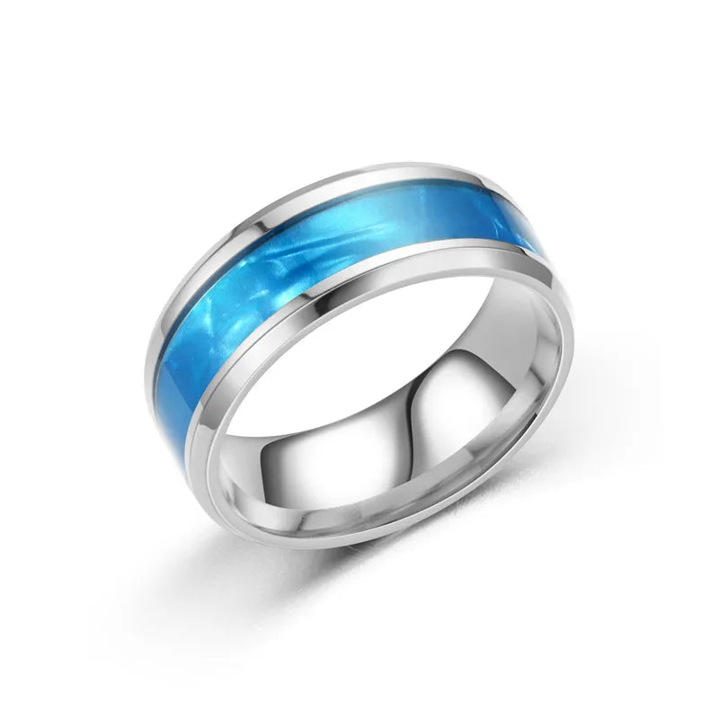 Wholesale Fashion Titanium Steel Micro-Inlaid Dripping Oil Couple Ring Nihaojewelry