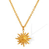 Wholesale Fashion 316L Stainless Steel Necklace With Sun Pendant Electroplated For Women