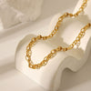 Wholesale Fashion Trend Stainless Steel Jewelry Suit With Handmade Chain And Pvd Furnace Real Gold Electroplating Joker Japanese Word Necklace And Non Fading Bracelet