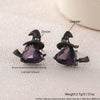 Wholesale Fashion Trendy Halloween Broom Hat Earrings Ear Clips Copper Electroplated Unisex Accessories