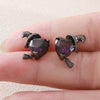 Wholesale Fashion Trendy Halloween Broom Hat Earrings Ear Clips Copper Electroplated Unisex Accessories