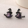 Wholesale Fashion Trendy Halloween Broom Hat Earrings Ear Clips Copper Electroplated Unisex Accessories