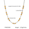 Wholesale Fashion Twocolor Ball Bead Stainless Steel Necklace With Geometric Shape And Pvd Furnace Vacuum Real Gold Plating