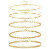 Wholesale Fashion Unisex Geometric Copper Bracelet Set With Electroplating Processing
