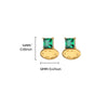 Wholesale Fashion Unisex Geometric Stainless Steel And Gold Plated Earrings With Imitation Pearl And Square Zircon
