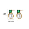 Wholesale Fashion Unisex Geometric Stainless Steel And Gold Plated Earrings With Imitation Pearl And Square Zircon