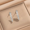 Wholesale Fashion Unisex Snake Shape Inlaid Zircon Titanium Steel And Copper Necklace And Earrings Set