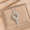 Wholesale Fashion Unisex Snake Shape Inlaid Zircon Titanium Steel And Copper Necklace And Earrings Set