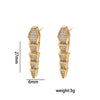 Wholesale Fashion Unisex Snake Shape Inlaid Zircon Titanium Steel And Copper Necklace And Earrings Set