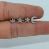 Wholesale Fashion Unisex Stainless Steel And G23 Titanium Earrings And Lip Nail With Moon Flower Pattern And Polishing Treatment