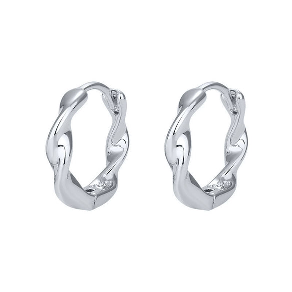 Wholesale Fashion Versatile Retro Elegant Geometric Ushape Silver Needle Copper Hoop Earrings For Women With Electroplating