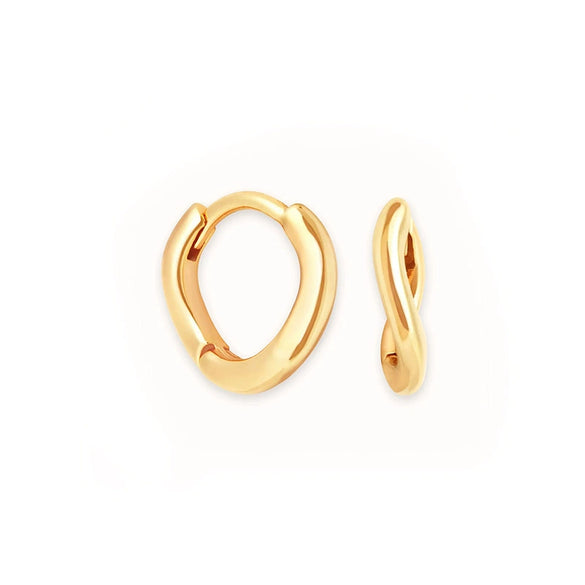 Wholesale Fashion Versatile Retro Elegant Geometric Ushape Silver Needle Copper Hoop Earrings For Women With Electroplating