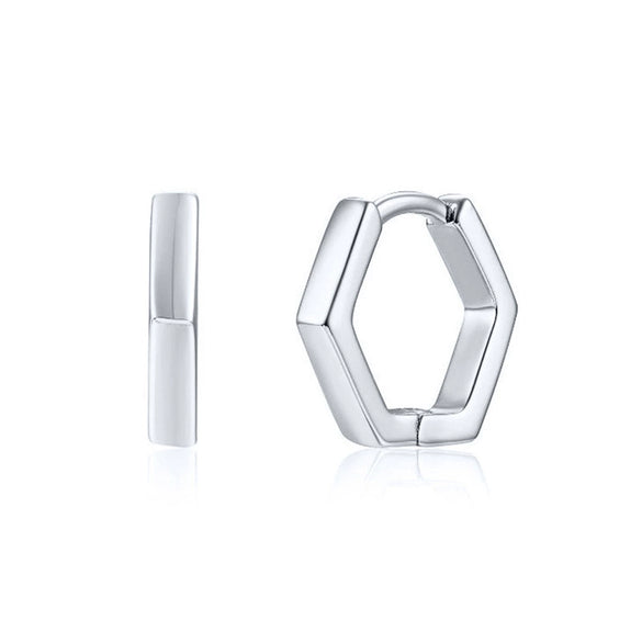 Wholesale Fashion Versatile Retro Elegant Geometric Ushape Silver Needle Copper Hoop Earrings For Women With Electroplating