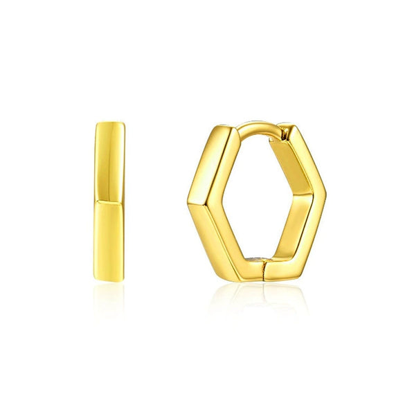 Wholesale Fashion Versatile Retro Elegant Geometric Ushape Silver Needle Copper Hoop Earrings For Women With Electroplating