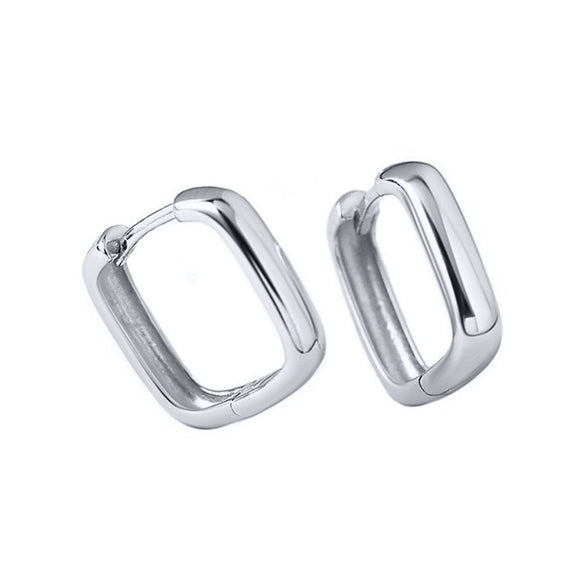 Wholesale Fashion Versatile Retro Elegant Geometric Ushape Silver Needle Copper Hoop Earrings For Women With Electroplating
