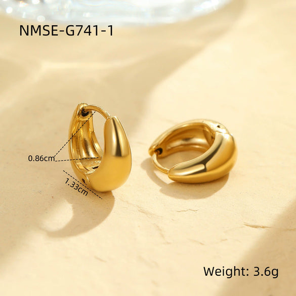 Wholesale Fashion Vintage Geometric Stainless Steel Electroplated Earrings For Women